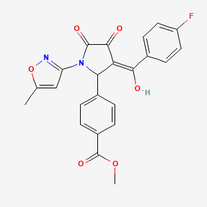 molecular formula C23H17FN2O6 B2931672 methyl 4-(3-(4-fluorobenzoyl)-4-hydroxy-1-(5-methylisoxazol-3-yl)-5-oxo-2,5-dihydro-1H-pyrrol-2-yl)benzoate CAS No. 618874-93-4