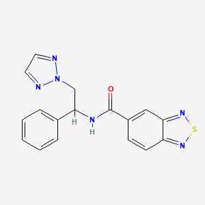 molecular formula C17H14N6OS B2931704 N-(1-phenyl-2-(2H-1,2,3-triazol-2-yl)ethyl)benzo[c][1,2,5]thiadiazole-5-carboxamide CAS No. 2034404-82-3