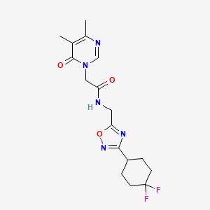 N-((3-(4,4-difluorocyclohexyl)-1,2,4-oxadiazol-5-yl)methyl)-2-(4,5-dimethyl-6-oxopyrimidin-1(6H)-yl)acetamide
