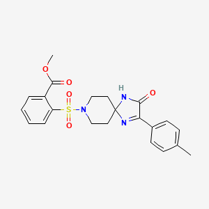 Methyl 2-((3-oxo-2-(p-tolyl)-1,4,8-triazaspiro[4.5]dec-1-en-8-yl)sulfonyl)benzoate