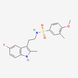 molecular formula C19H21FN2O3S B2931795 N-[2-(5-fluoro-2-methyl-1H-indol-3-yl)ethyl]-4-methoxy-3-methylbenzene-1-sulfonamide CAS No. 682762-98-7
