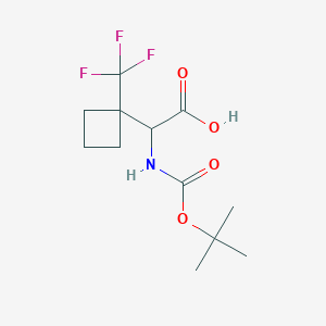 2-[(2-Methylpropan-2-yl)oxycarbonylamino]-2-[1-(trifluoromethyl)cyclobutyl]acetic acid