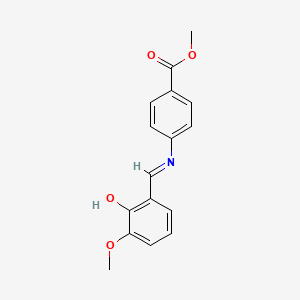 molecular formula C16H15NO4 B2931850 methyl 4-{[(1E)-(2-hydroxy-3-methoxyphenyl)methylene]amino}benzoate CAS No. 27722-26-5
