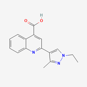 B2931872 2-(1-ethyl-3-methyl-1H-pyrazol-4-yl)quinoline-4-carboxylic acid CAS No. 522594-91-8