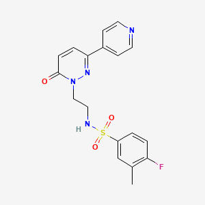 molecular formula C18H17FN4O3S B2931878 4-fluoro-3-methyl-N-(2-(6-oxo-3-(pyridin-4-yl)pyridazin-1(6H)-yl)ethyl)benzenesulfonamide CAS No. 1021108-73-5