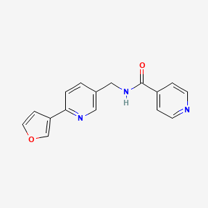 molecular formula C16H13N3O2 B2931883 N-((6-(furan-3-yl)pyridin-3-yl)methyl)isonicotinamide CAS No. 2034337-35-2