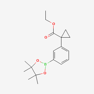 molecular formula C18H25BO4 B2931903 Ethyl 1-(3-(4,4,5,5-tetramethyl-1,3,2-dioxaborolan-2-yl)phenyl)cyclopropane-1-carboxylate CAS No. 1521255-61-7