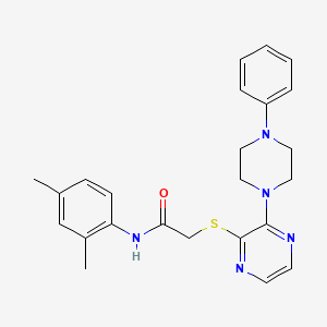 molecular formula C24H27N5OS B2931912 N-(2,4-dimethylphenyl)-2-{[3-(4-phenylpiperazin-1-yl)pyrazin-2-yl]sulfanyl}acetamide CAS No. 1116038-00-6