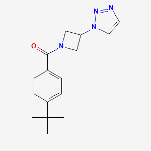 molecular formula C16H20N4O B2931937 (3-(1H-1,2,3-triazol-1-yl)azetidin-1-yl)(4-(tert-butyl)phenyl)methanone CAS No. 2034559-94-7