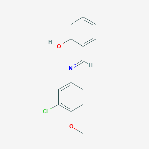 molecular formula C14H12ClNO2 B2931940 2-{(E)-[(3-chloro-4-methoxyphenyl)imino]methyl}phenol CAS No. 400049-98-1