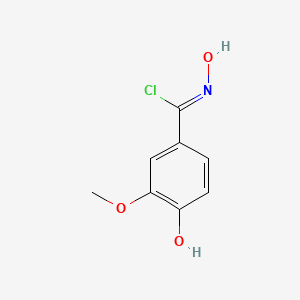 molecular formula C8H8ClNO3 B2931944 (1Z)-N,4-Dihydroxy-3-methoxybenzenecarboximidoyl chloride CAS No. 596095-21-5