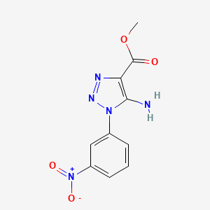 molecular formula C10H9N5O4 B2931957 methyl 5-amino-1-{3-nitrophenyl}-1H-1,2,3-triazole-4-carboxylate CAS No. 494764-05-5