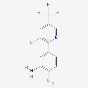 molecular formula C12H8ClF3N2O B2931962 2-amino-4-[3-chloro-5-(trifluoromethyl)pyridin-2-yl]phenol CAS No. 161949-58-2