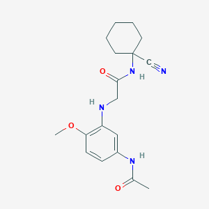 molecular formula C18H24N4O3 B2931973 N-(1-cyanocyclohexyl)-2-[(5-acetamido-2-methoxyphenyl)amino]acetamide CAS No. 1241036-19-0