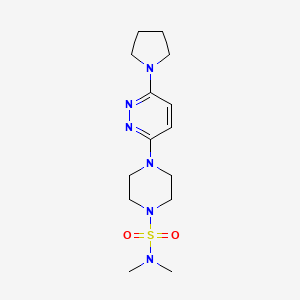 molecular formula C14H24N6O2S B2931989 N,N-dimethyl-4-(6-(pyrrolidin-1-yl)pyridazin-3-yl)piperazine-1-sulfonamide CAS No. 1219911-86-0