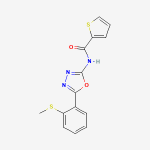 molecular formula C14H11N3O2S2 B2932040 N-(5-(2-(methylthio)phenyl)-1,3,4-oxadiazol-2-yl)thiophene-2-carboxamide CAS No. 886908-52-7