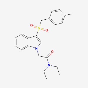 molecular formula C22H26N2O3S B2932046 N,N-diethyl-2-{3-[(4-methylphenyl)methanesulfonyl]-1H-indol-1-yl}acetamide CAS No. 878057-74-0