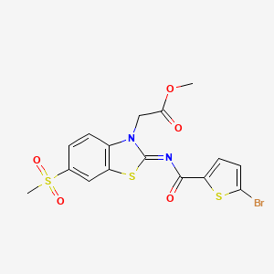 Methyl 2-[2-(5-bromothiophene-2-carbonyl)imino-6-methylsulfonyl-1,3-benzothiazol-3-yl]acetate