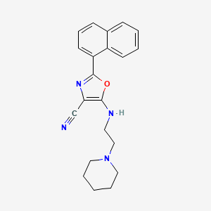 2-Naphthalen-1-yl-5-(2-piperidin-1-yl-ethylamino)-oxazole-4-carbonitrile