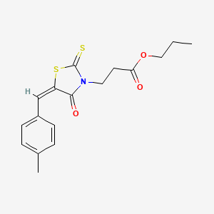 propyl 3-[(5E)-5-[(4-methylphenyl)methylidene]-4-oxo-2-sulfanylidene-1,3-thiazolidin-3-yl]propanoate