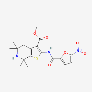 Methyl 5,5,7,7-tetramethyl-2-(5-nitrofuran-2-carboxamido)-4,5,6,7-tetrahydrothieno[2,3-c]pyridine-3-carboxylate