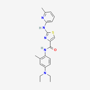 molecular formula C21H25N5OS B2932086 N-[4-(diethylamino)-2-methylphenyl]-2-[(6-methylpyridin-2-yl)amino]-1,3-thiazole-4-carboxamide CAS No. 1286714-91-7