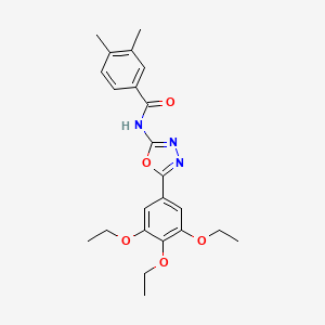 3,4-dimethyl-N-[5-(3,4,5-triethoxyphenyl)-1,3,4-oxadiazol-2-yl]benzamide