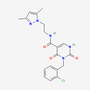 3-(2-chlorobenzyl)-N-(2-(3,5-dimethyl-1H-pyrazol-1-yl)ethyl)-2,4-dioxo-1,2,3,4-tetrahydropyrimidine-5-carboxamide