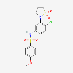 N-(4-chloro-3-(1,1-dioxidoisothiazolidin-2-yl)phenyl)-4-methoxybenzenesulfonamide