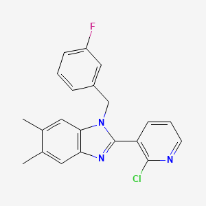 2-(2-chloro-3-pyridinyl)-1-(3-fluorobenzyl)-5,6-dimethyl-1H-1,3-benzimidazole