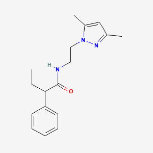 N-(2-(3,5-dimethyl-1H-pyrazol-1-yl)ethyl)-2-phenylbutanamide