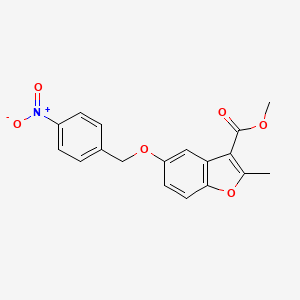 molecular formula C18H15NO6 B2932134 Methyl 2-methyl-5-[(4-nitrophenyl)methoxy]-1-benzofuran-3-carboxylate CAS No. 300674-38-8