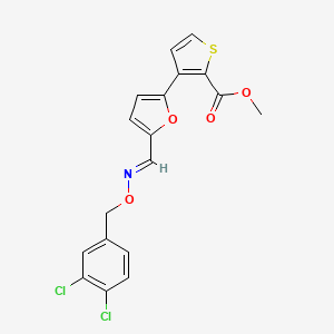 methyl 3-{5-[(1E)-{[(3,4-dichlorophenyl)methoxy]imino}methyl]furan-2-yl}thiophene-2-carboxylate