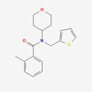 2-methyl-N-(tetrahydro-2H-pyran-4-yl)-N-(thiophen-2-ylmethyl)benzamide