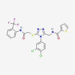 N-((4-(3,4-dichlorophenyl)-5-((2-oxo-2-((2-(trifluoromethyl)phenyl)amino)ethyl)thio)-4H-1,2,4-triazol-3-yl)methyl)thiophene-2-carboxamide