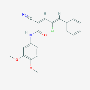 (2Z,4Z)-4-Chloro-2-cyano-N-(3,4-dimethoxyphenyl)-5-phenylpenta-2,4-dienamide