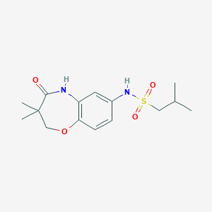 N-(3,3-dimethyl-4-oxo-2,3,4,5-tetrahydrobenzo[b][1,4]oxazepin-7-yl)-2-methylpropane-1-sulfonamide