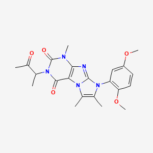 8-(2,5-Dimethoxyphenyl)-1,6,7-trimethyl-3-(1-methyl-2-oxopropyl)-1,3,5-trihydr o-4-imidazolino[1,2-h]purine-2,4-dione