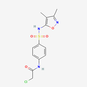 molecular formula C13H14ClN3O4S B2932172 2-Chloro-N-(4-(N-(3,4-dimethylisoxazol-5-yl)sulfamoyl)phenyl)acetamide CAS No. 104246-33-5