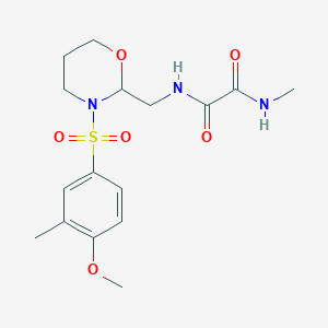 molecular formula C16H23N3O6S B2932178 N'-{[3-(4-methoxy-3-methylbenzenesulfonyl)-1,3-oxazinan-2-yl]methyl}-N-methylethanediamide CAS No. 872986-33-9