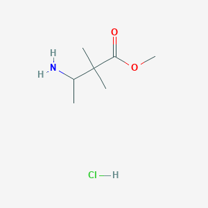 molecular formula C7H16ClNO2 B2932179 Methyl 3-amino-2,2-dimethylbutanoate hydrochloride CAS No. 1400877-67-9