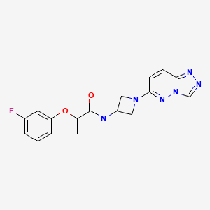 molecular formula C18H19FN6O2 B2932188 2-(3-fluorophenoxy)-N-methyl-N-(1-{[1,2,4]triazolo[4,3-b]pyridazin-6-yl}azetidin-3-yl)propanamide CAS No. 2320687-32-7