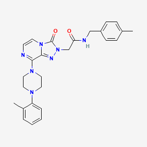 molecular formula C26H29N7O2 B2932192 N-[(4-methylphenyl)methyl]-2-{8-[4-(2-methylphenyl)piperazin-1-yl]-3-oxo-2H,3H-[1,2,4]triazolo[4,3-a]pyrazin-2-yl}acetamide CAS No. 1251626-81-9