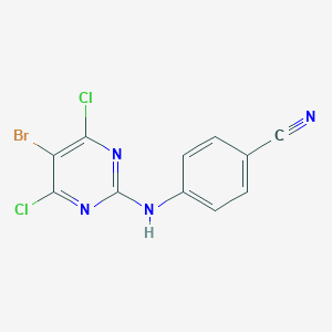 4-((5-Bromo-4,6-dichloropyrimidin-2-yl)amino)benzonitrile
