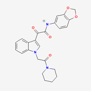 molecular formula C24H23N3O5 B2932204 N-(2H-1,3-benzodioxol-5-yl)-2-oxo-2-{1-[2-oxo-2-(piperidin-1-yl)ethyl]-1H-indol-3-yl}acetamide CAS No. 872862-21-0