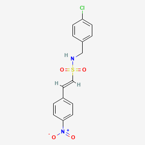 molecular formula C15H13ClN2O4S B2932212 (E)-N-[(4-chlorophenyl)methyl]-2-(4-nitrophenyl)ethene-1-sulfonamide CAS No. 204857-45-4