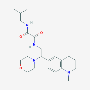 molecular formula C22H34N4O3 B2932213 N'-[2-(1-methyl-1,2,3,4-tetrahydroquinolin-6-yl)-2-(morpholin-4-yl)ethyl]-N-(2-methylpropyl)ethanediamide CAS No. 922013-70-5