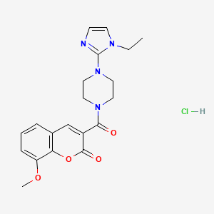 3-(4-(1-ethyl-1H-imidazol-2-yl)piperazine-1-carbonyl)-8-methoxy-2H-chromen-2-one hydrochloride