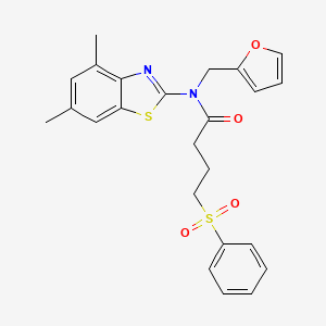 N-(4,6-dimethylbenzo[d]thiazol-2-yl)-N-(furan-2-ylmethyl)-4-(phenylsulfonyl)butanamide