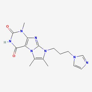 8-(3-Imidazolylpropyl)-1,6,7-trimethyl-1,3,5-trihydro-4-imidazolino[1,2-h]puri ne-2,4-dione